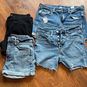 Stylish Denim and Black Shorts Bundle